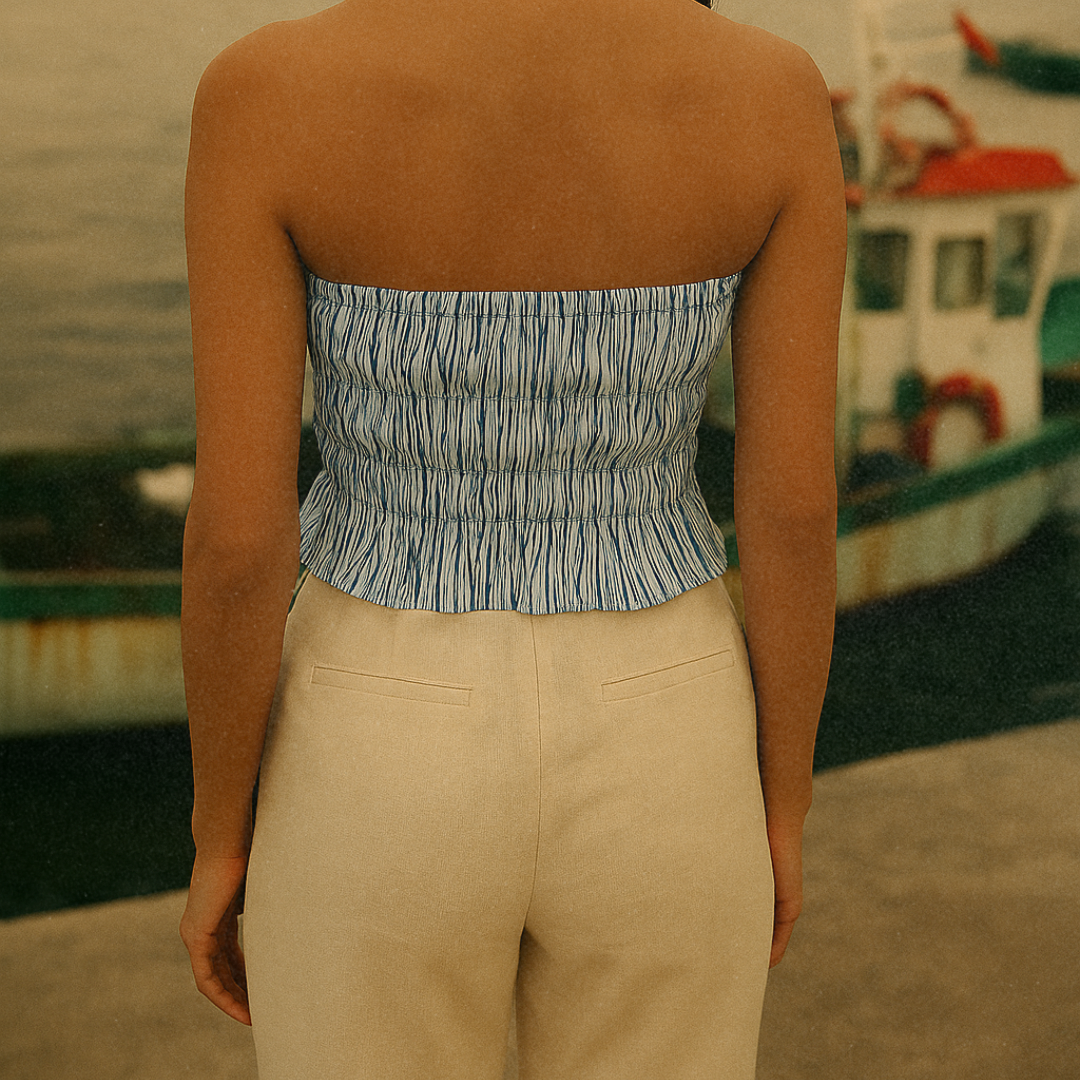 Baby Blue Hotline - Smocked Top