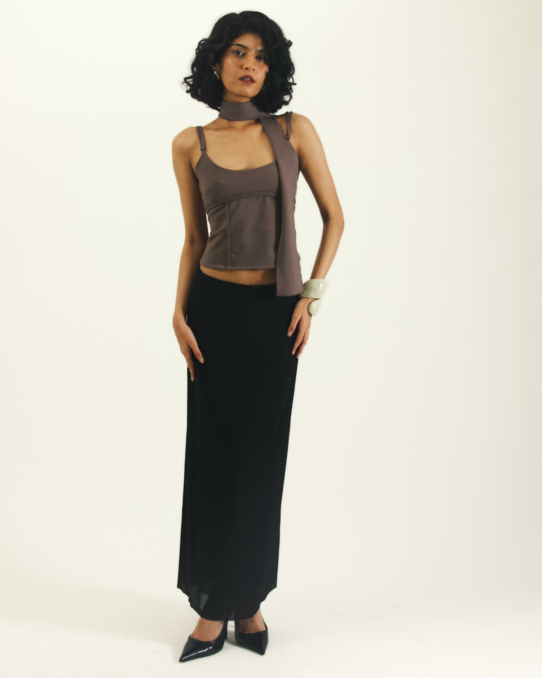 Second Skin Corset Top with Scarf