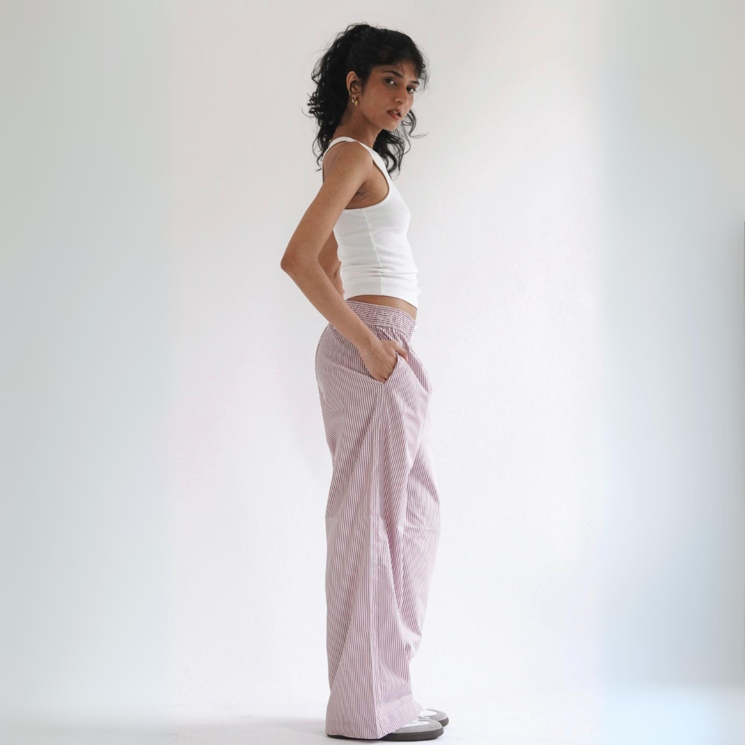 Red Striped Lounge Boxer Pants