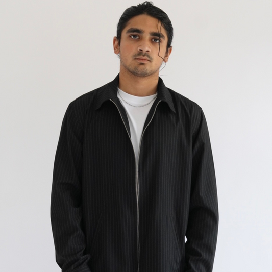 Black Pinstripe Dress Jacket