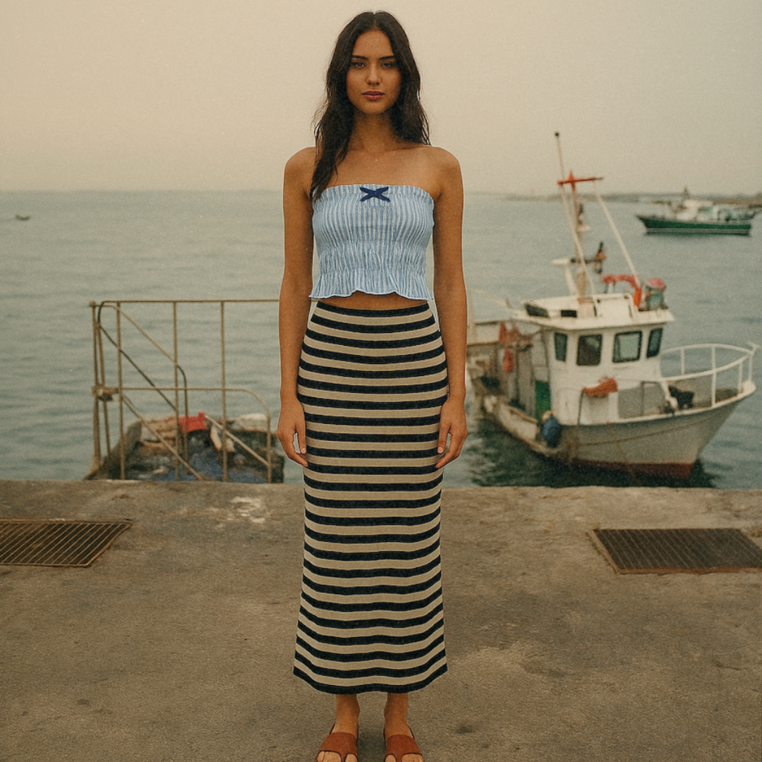 Baby Blue Hotline - Smocked Top