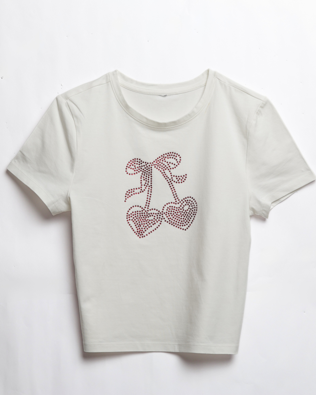 Cherry Hearts Rhinestone Baby Tee