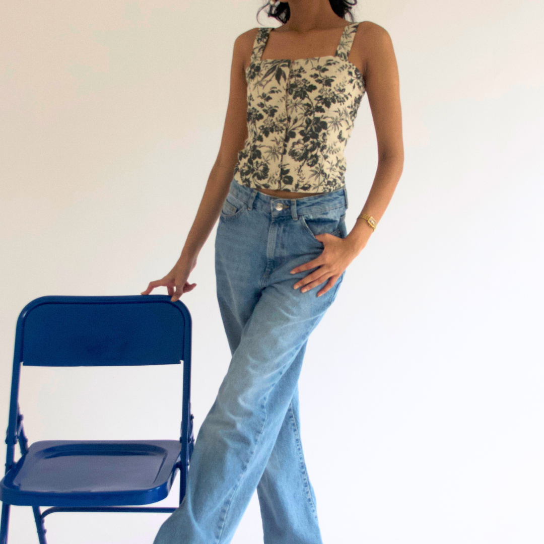 Floral Hook Corset Top
