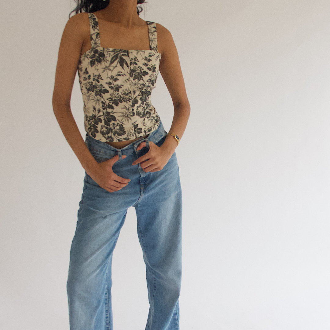 Floral Hook Corset Top